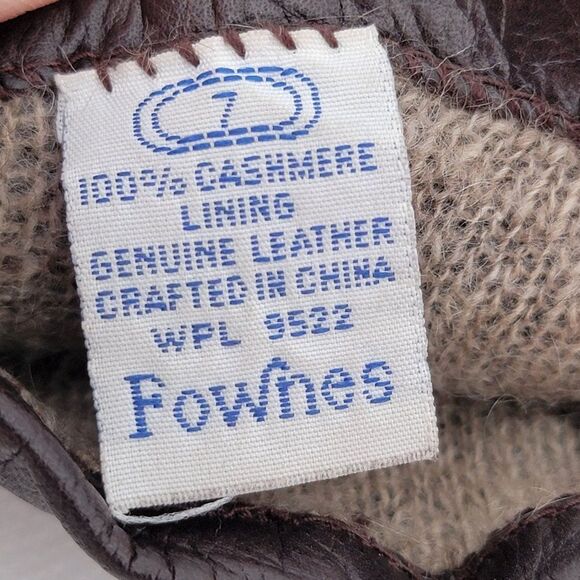 Vintage Fownes Womens Genuine Leather Gloves Cashmere Lined Small - Picture 4 of 5
